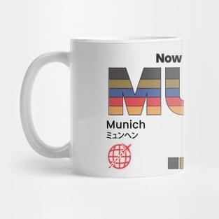 Vintage Munich MUC Airport Label Retro Travel Germany Mug